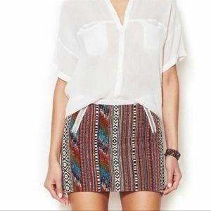 Maje Tribal Bohemian Mini Skirt